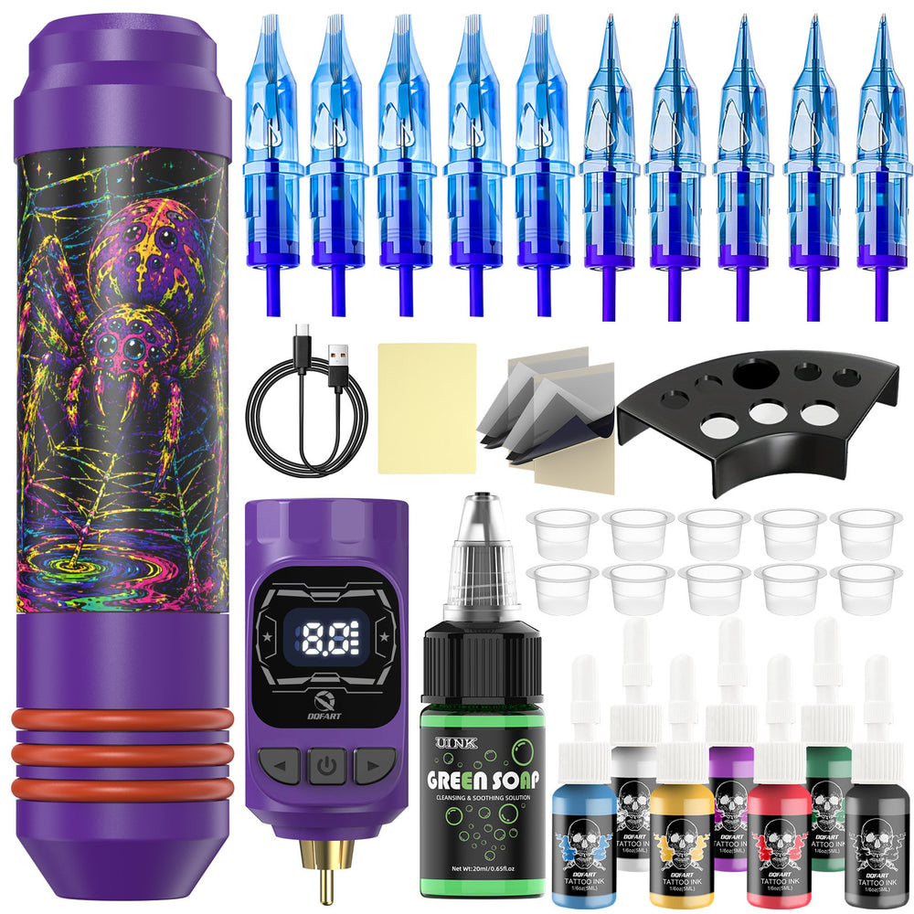 DQFART RCA Battery Wireless Tattoo Pen Essential Kit
