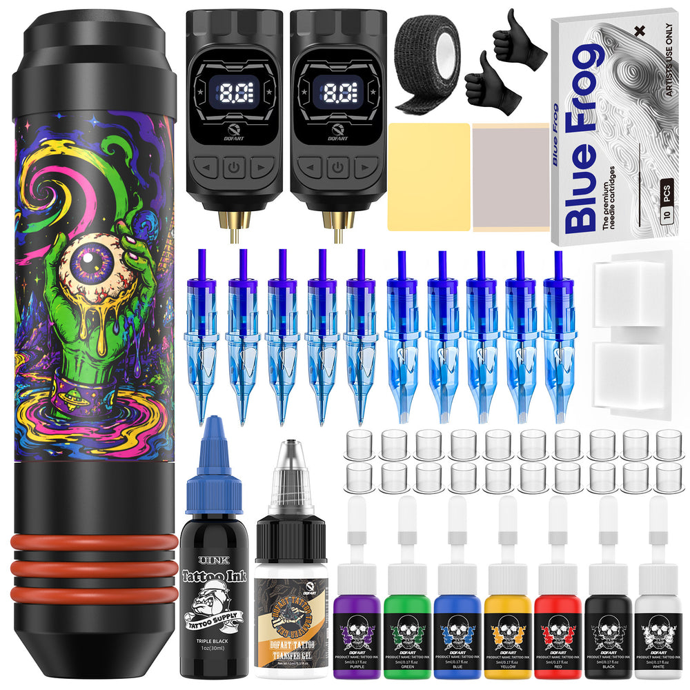 DQFART Dual-Battery Wireless Tattoo Pen Starter Kit