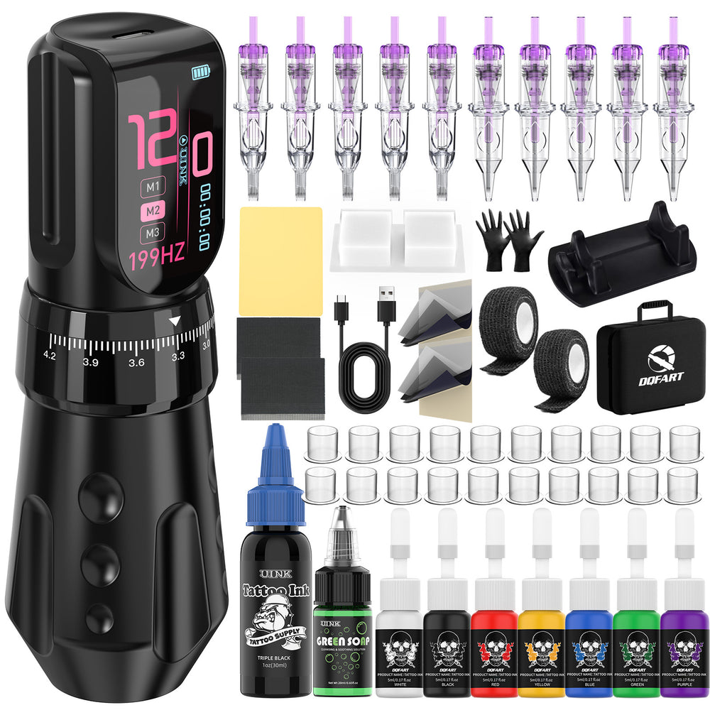 UINK Adjustable-Stroke Wireless Tattoo Pen Travel Case Kit