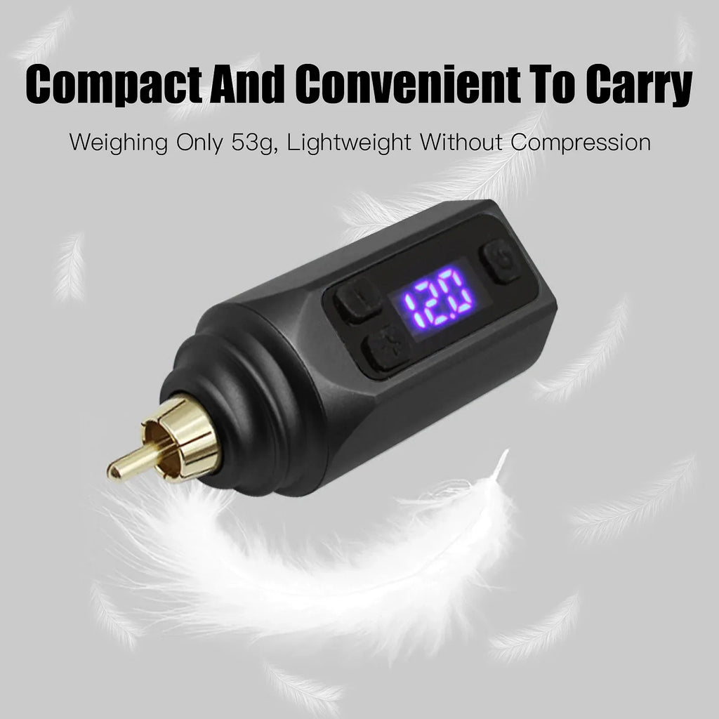 DQFART LED Wireless Tattoo Power Supply 1500mAh RCA product image 2