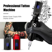 DQFART LED Wireless Tattoo Power Supply 1500mAh RCA for Tattoo Machines