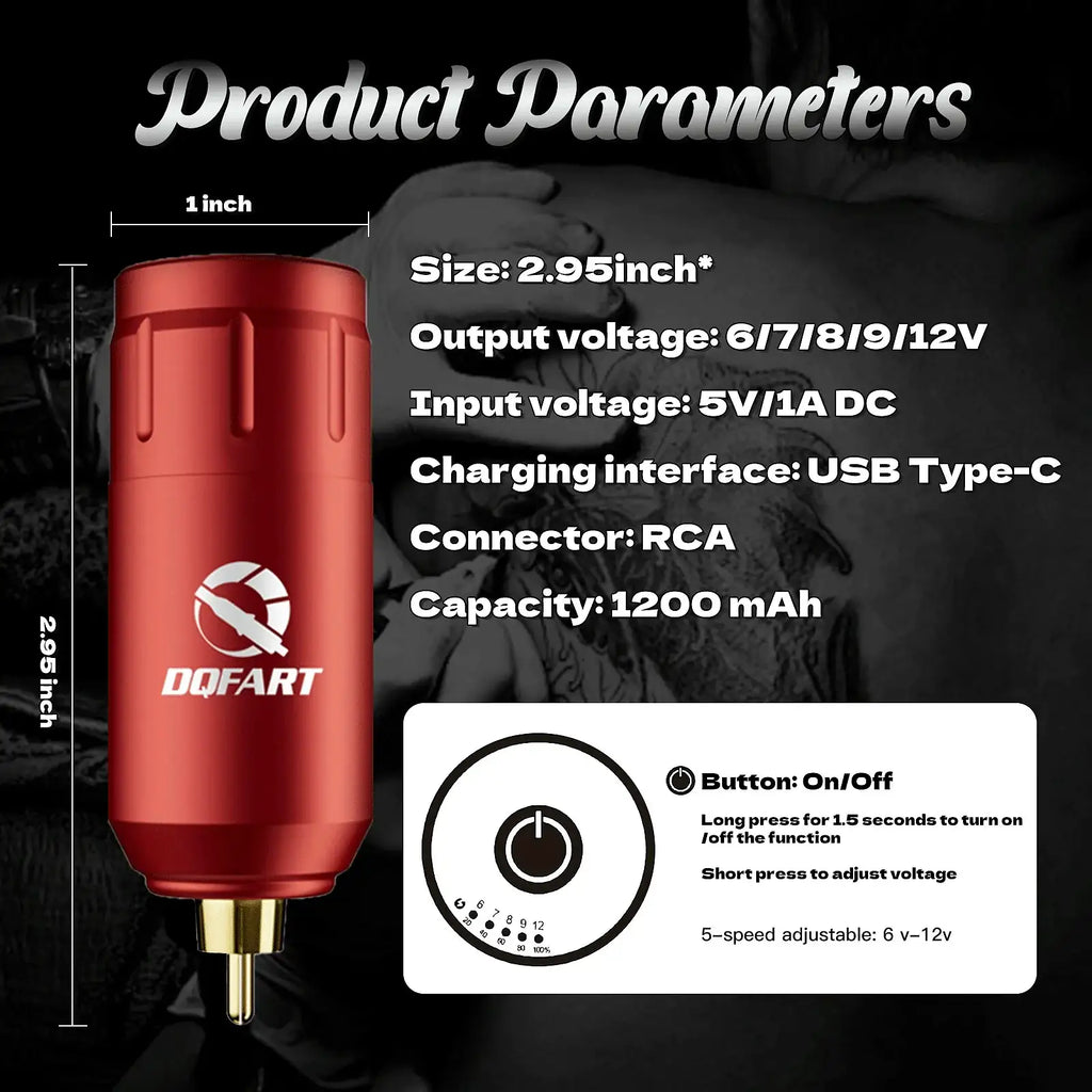 DQFART TS-059 Wireless Tattoo Battery Power Supply 1200mAh product image 4