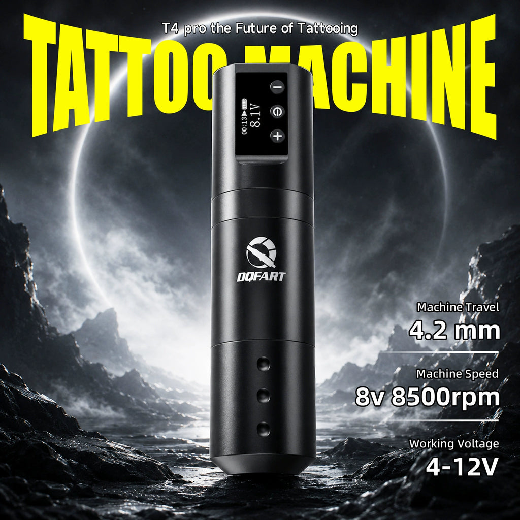 DQFART WTK-302K wireless tattoo pen machine kit with LED display