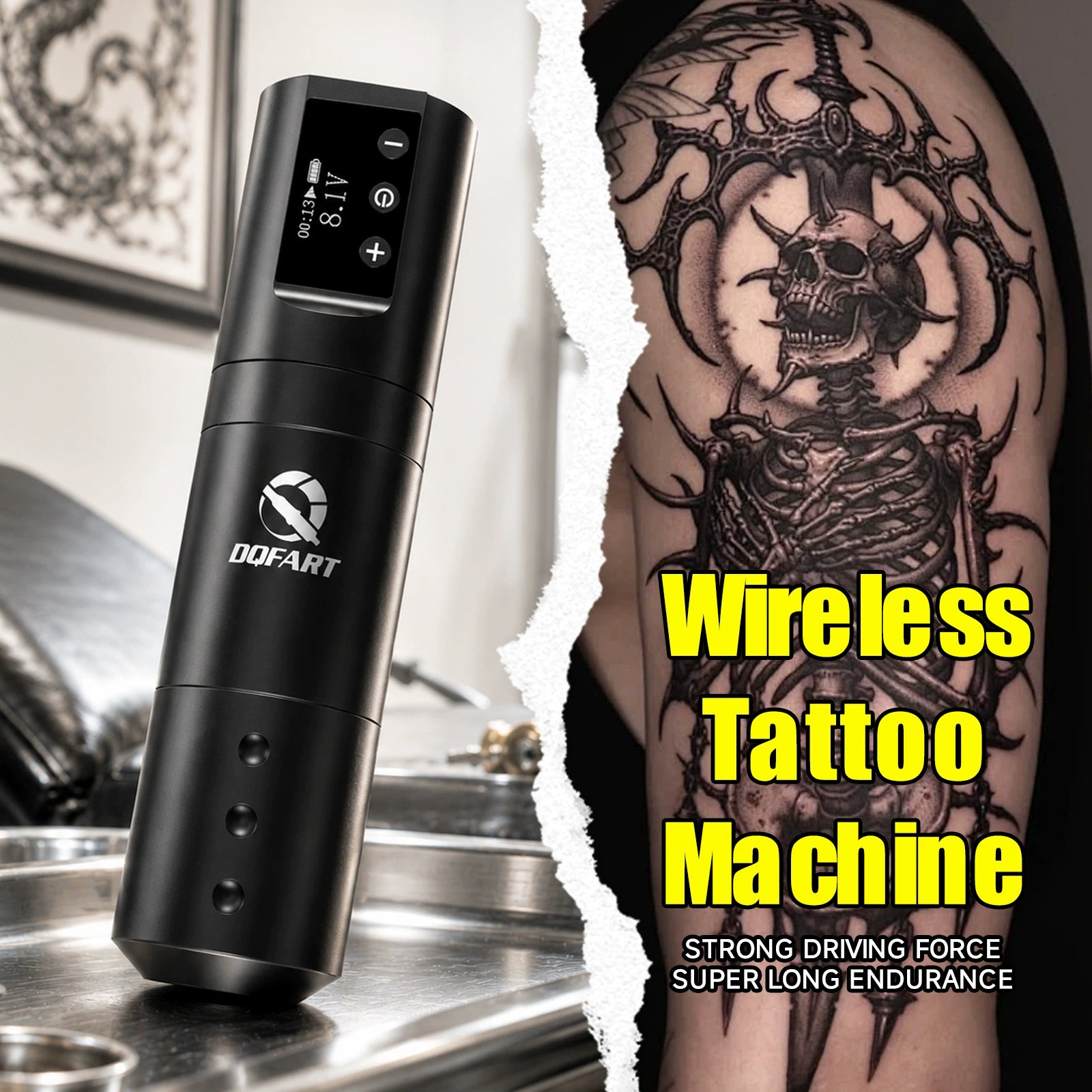 DQFART tattoo gun kit accessories and pen-style tattoo machine