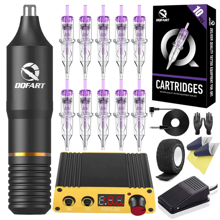 DQFART WTK-133K Tattoo Gun Kit with Mini Power Supply plug type tattoo pen kit product image 1