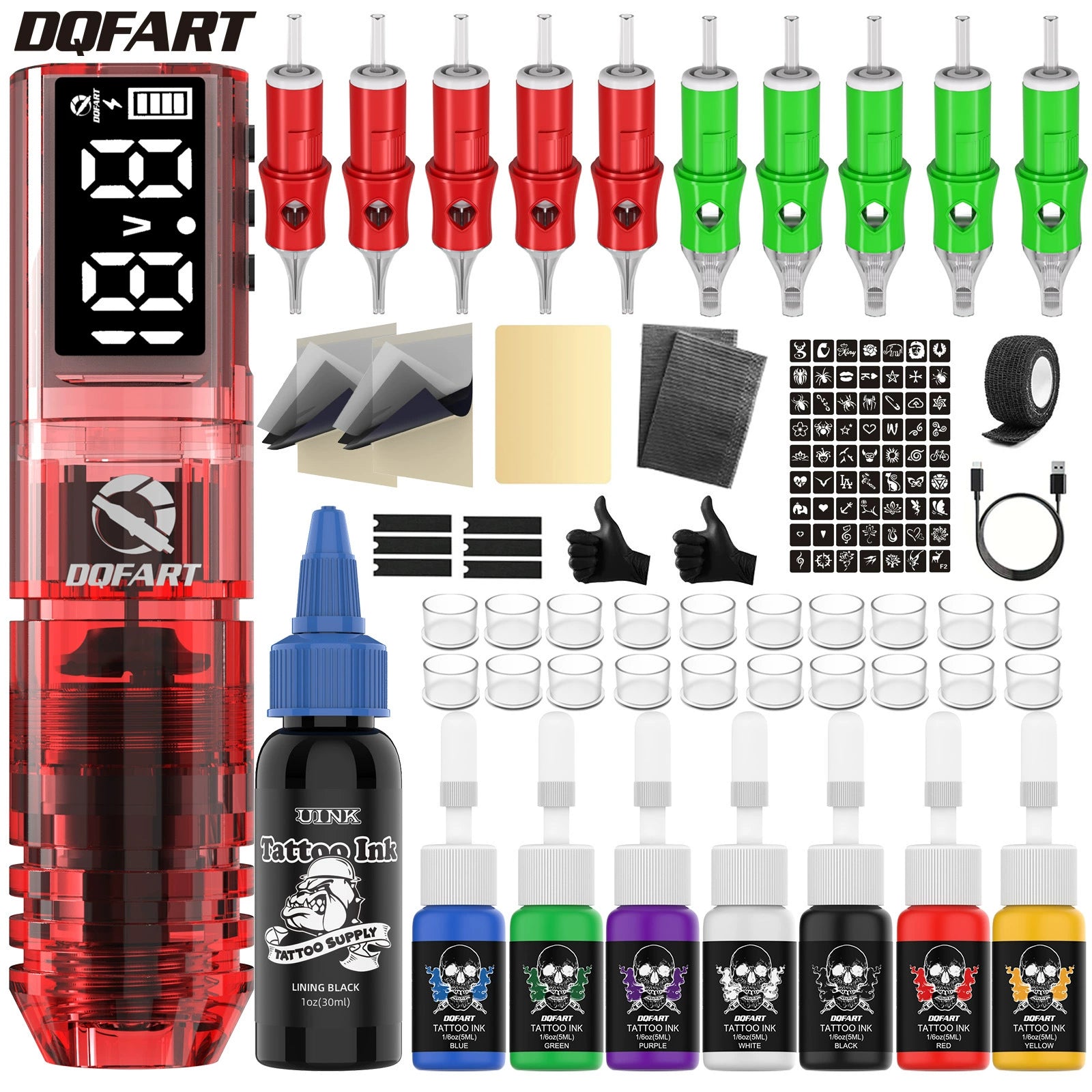 DQFART WTK-254 P1 Wireless Tattoo Pen and Kit product image 1