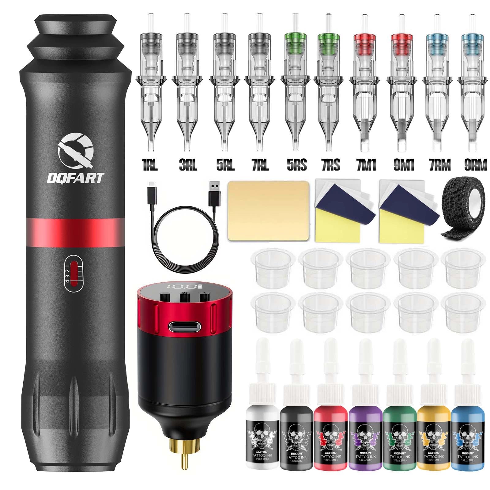 DQFART Rocket V6 Mini Wireless Tattoo Gun Kit LED Display product image 1