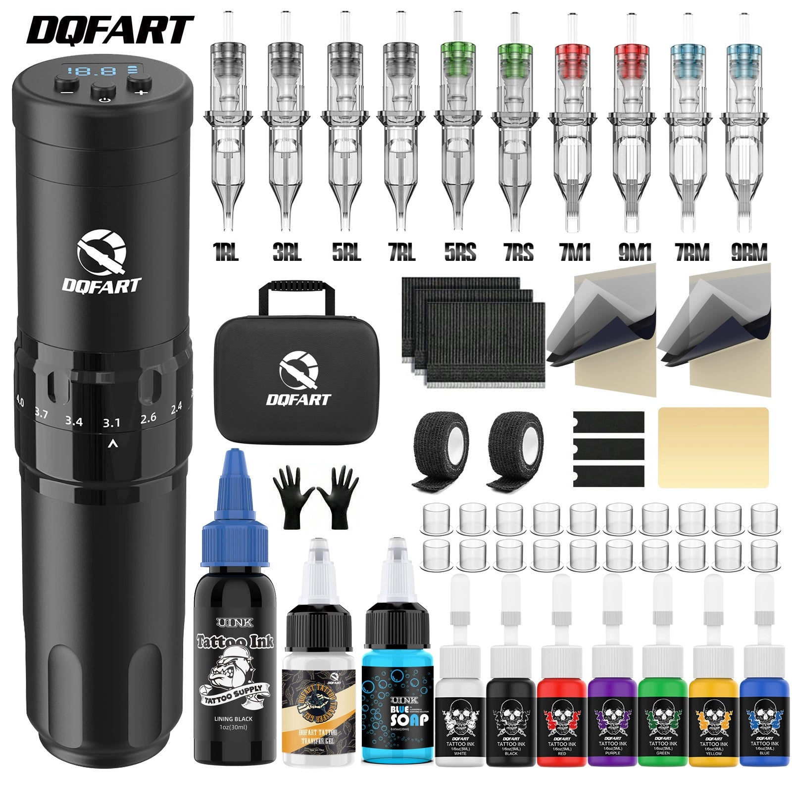 DQFART UINK WTK-243K Adjustable Stroke Wireless Tattoo Gun Kit product image 1