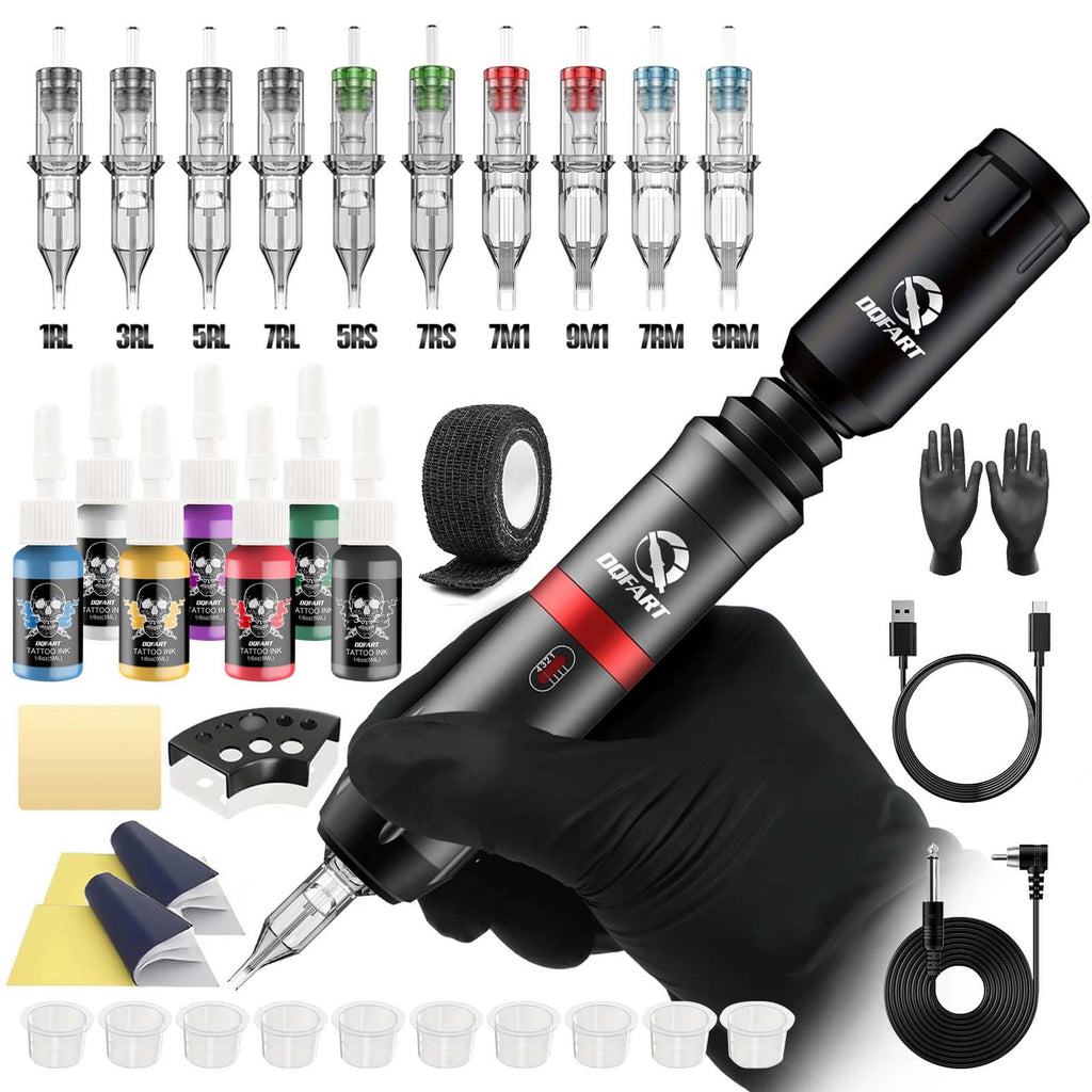 DQFART WID-06 Rocket V6 Wireless Tattoo Gun Kit with Ink product image 1