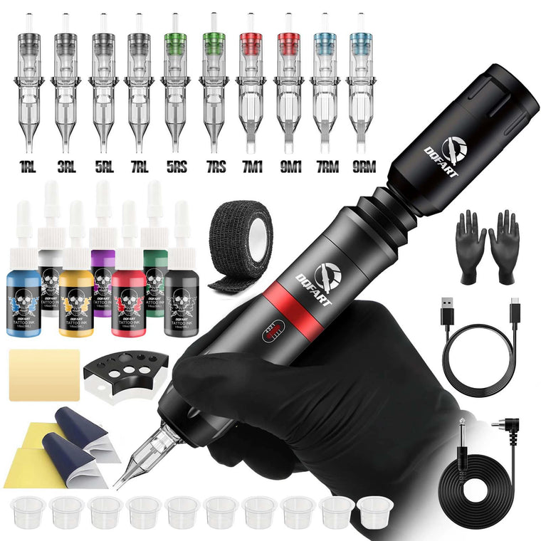 DQFART WID-06 Rocket V6 Wireless Tattoo Gun Kit with Ink product image 1