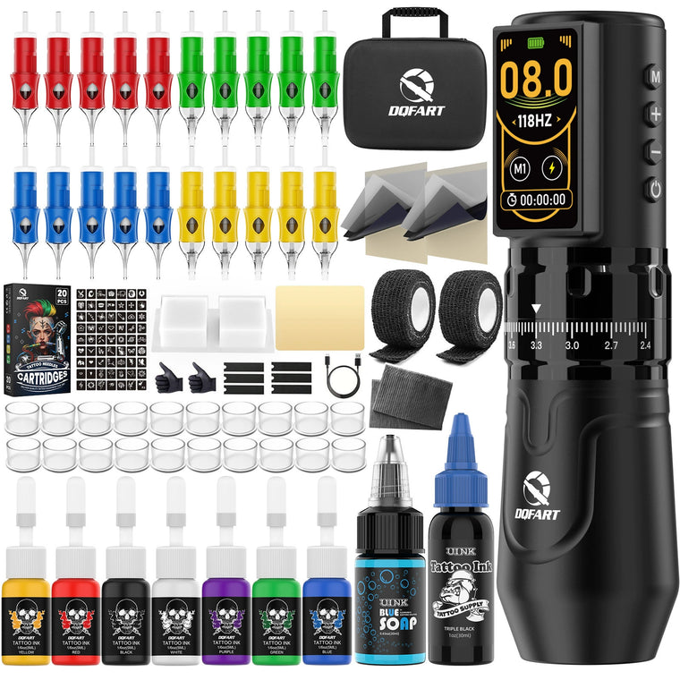 DQFART Wireless Tattoo Gun Kit Color Screen 2400mAh product image 1