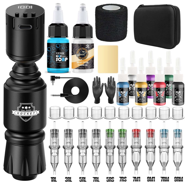 DQFART Rocket Mini Power Wireless Tattoo Gun Kit 1500mAh product image 1