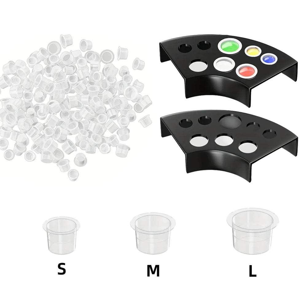DQFART 8-Hole Tattoo Ink Cup Holder Set for Tattoo Artists
