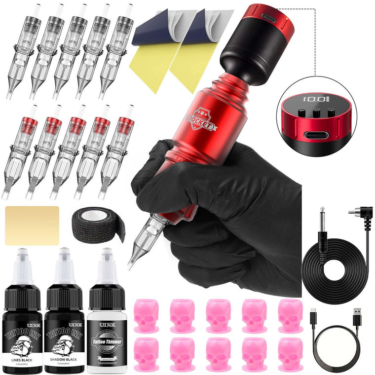 DQFART WTK-116R Rocket Short Pen Wireless Tattoo Gun Kit product image 1
