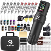 DQFART Color Screen Wireless Tattoo Gun Kit with Ink for Tattoo Artists