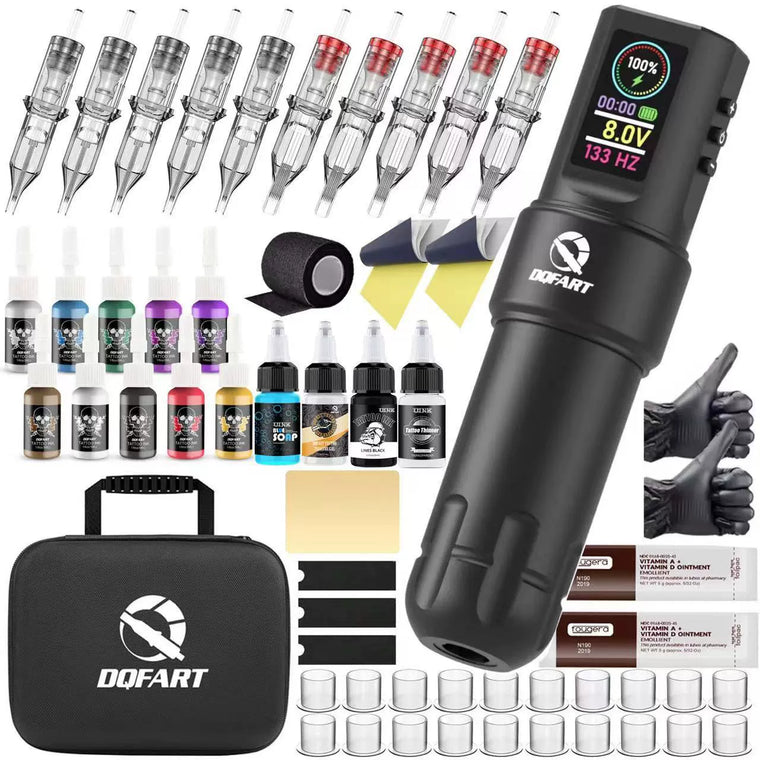 DQFART Color Screen Wireless Tattoo Gun Kit with Ink product image 1