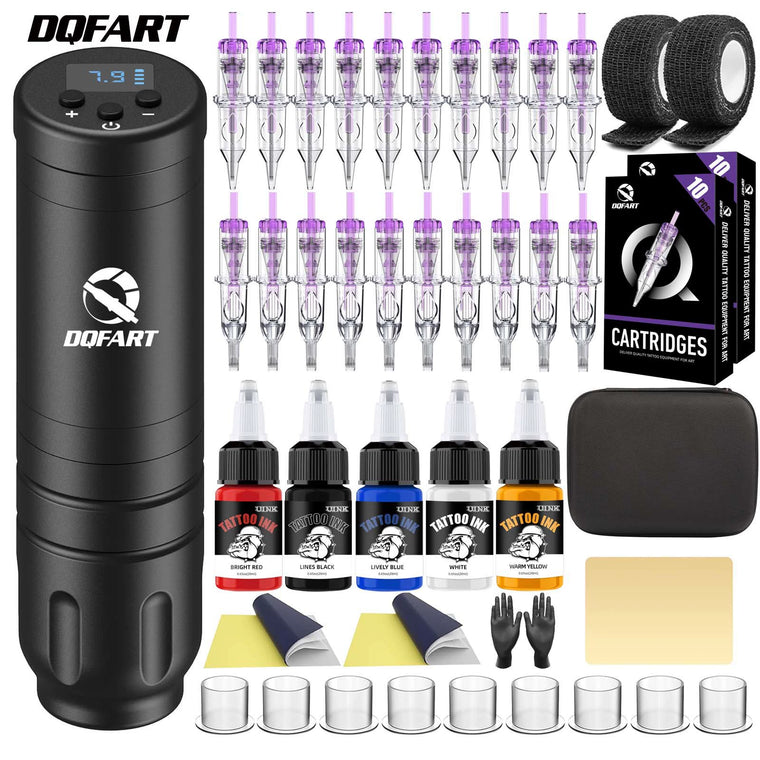 DQFART WTK-131 T1 Wireless Tattoo Gun Kit with Ink product image 1