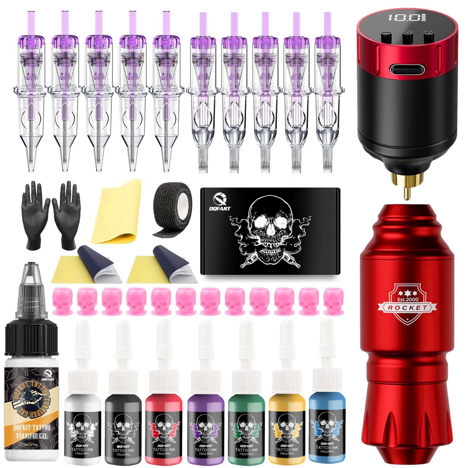 DQFART WTK-106 Rocket Wireless Tattoo Gun Kit LED Display product image 1