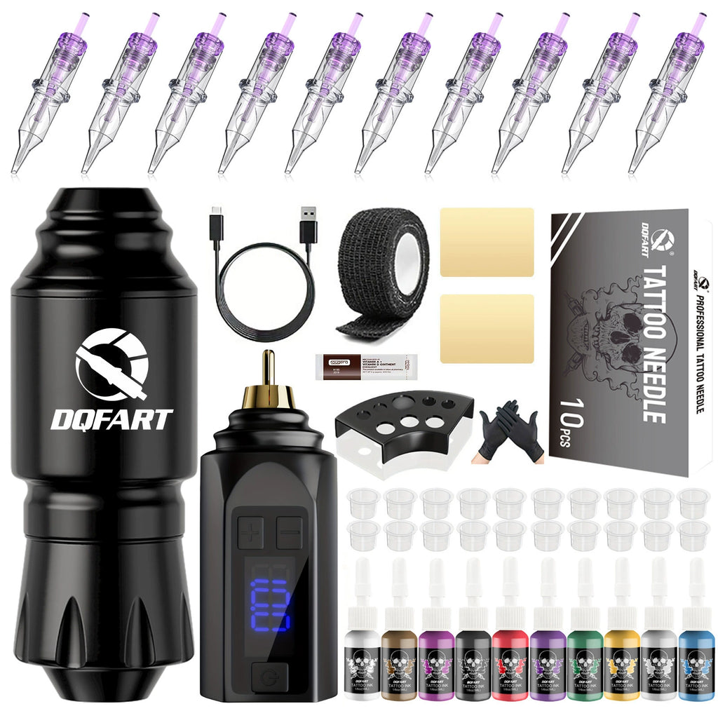 DQFART Rocket Short Pen Wireless Tattoo Gun Kit LED Display product image 1