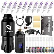 DQFART Rocket Short Pen Wireless Tattoo Gun Kit LED Display for Tattoo Artists