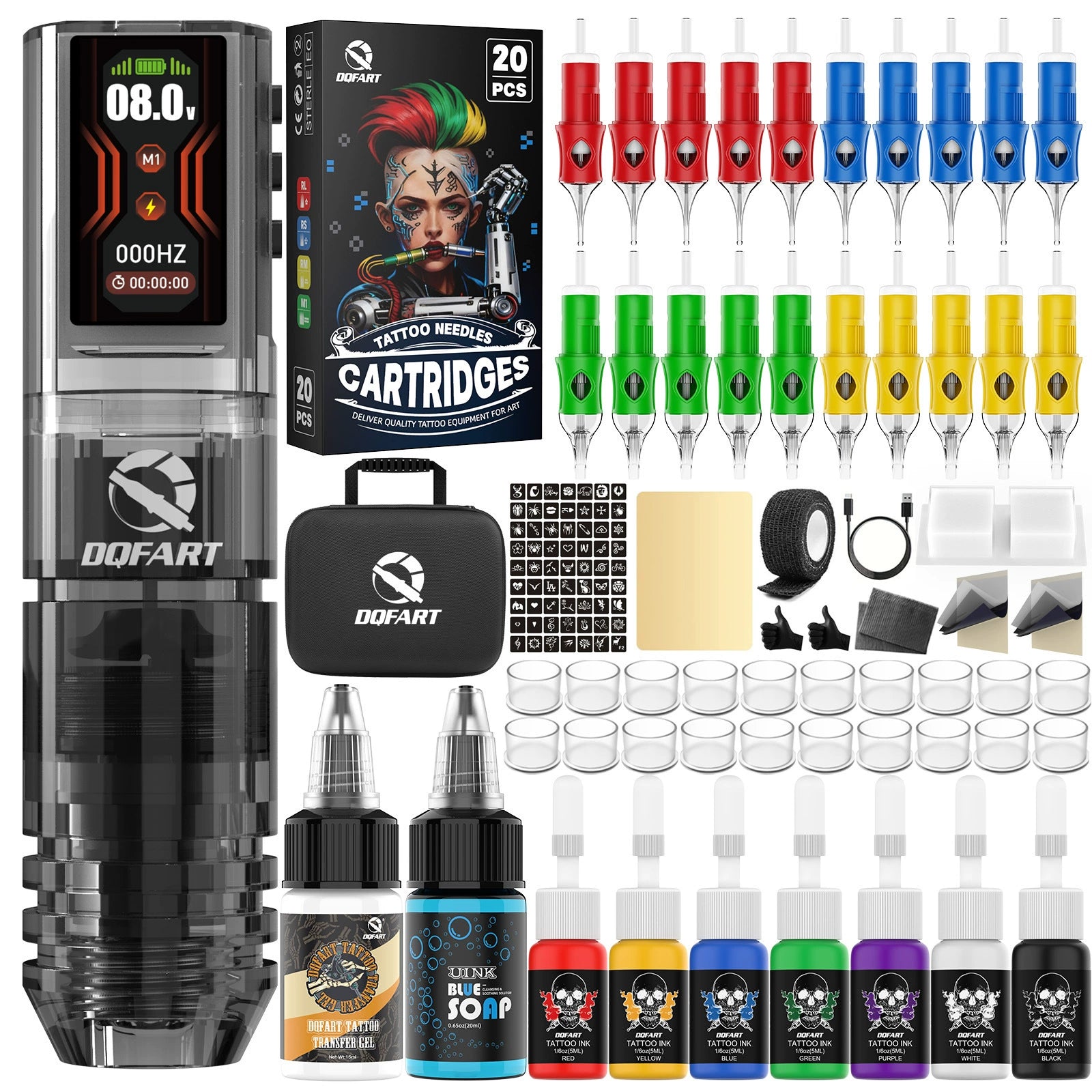 DQFART Wireless Tattoo Gun Kit for Beginner Practice product image 1