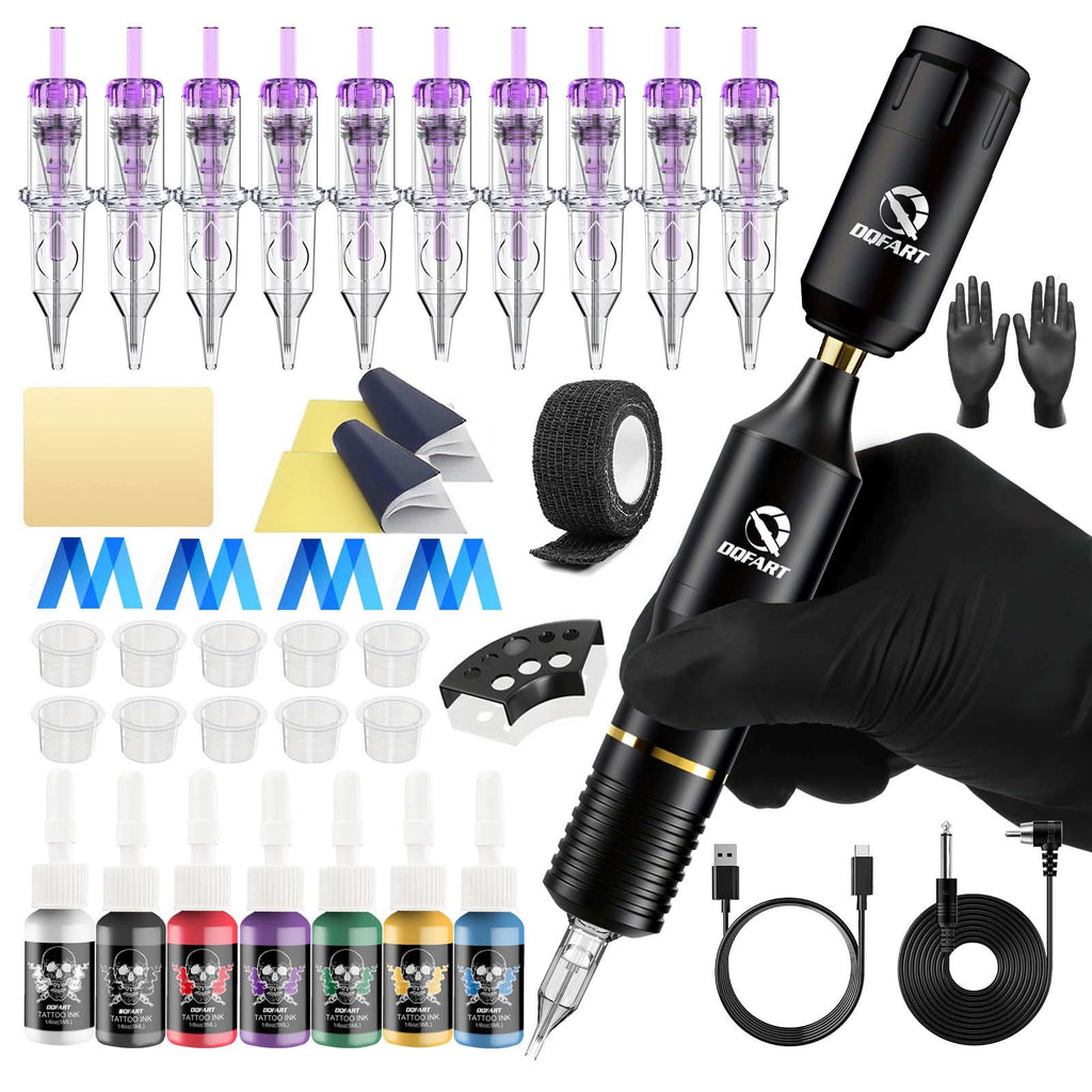 DQFART WTK-055 RCA Wireless Tattoo Gun Kit with Ink product image 1