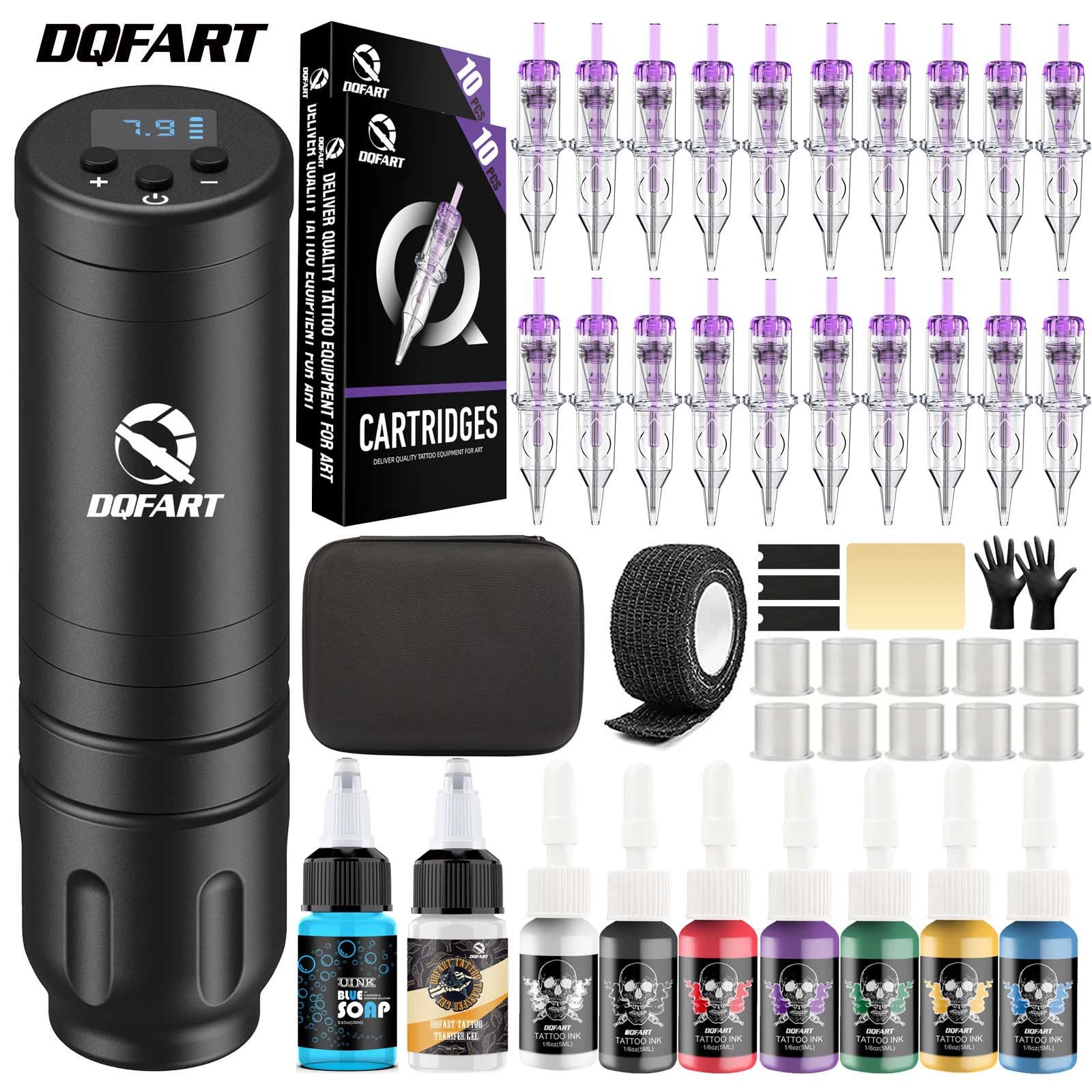 DQFART WTK-153K Wireless Tattoo Gun Kit LED Display product image 1