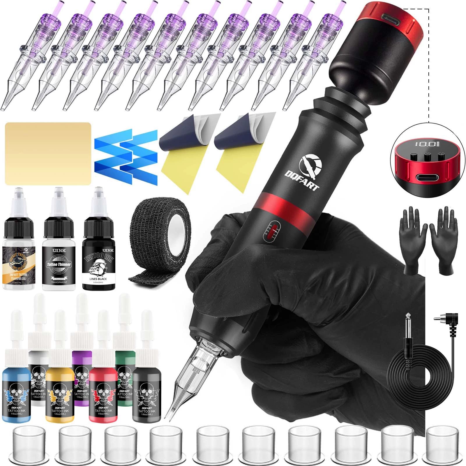 DQFART WTK-122 Rocket V6 Wireless Tattoo Gun Kit product image 1
