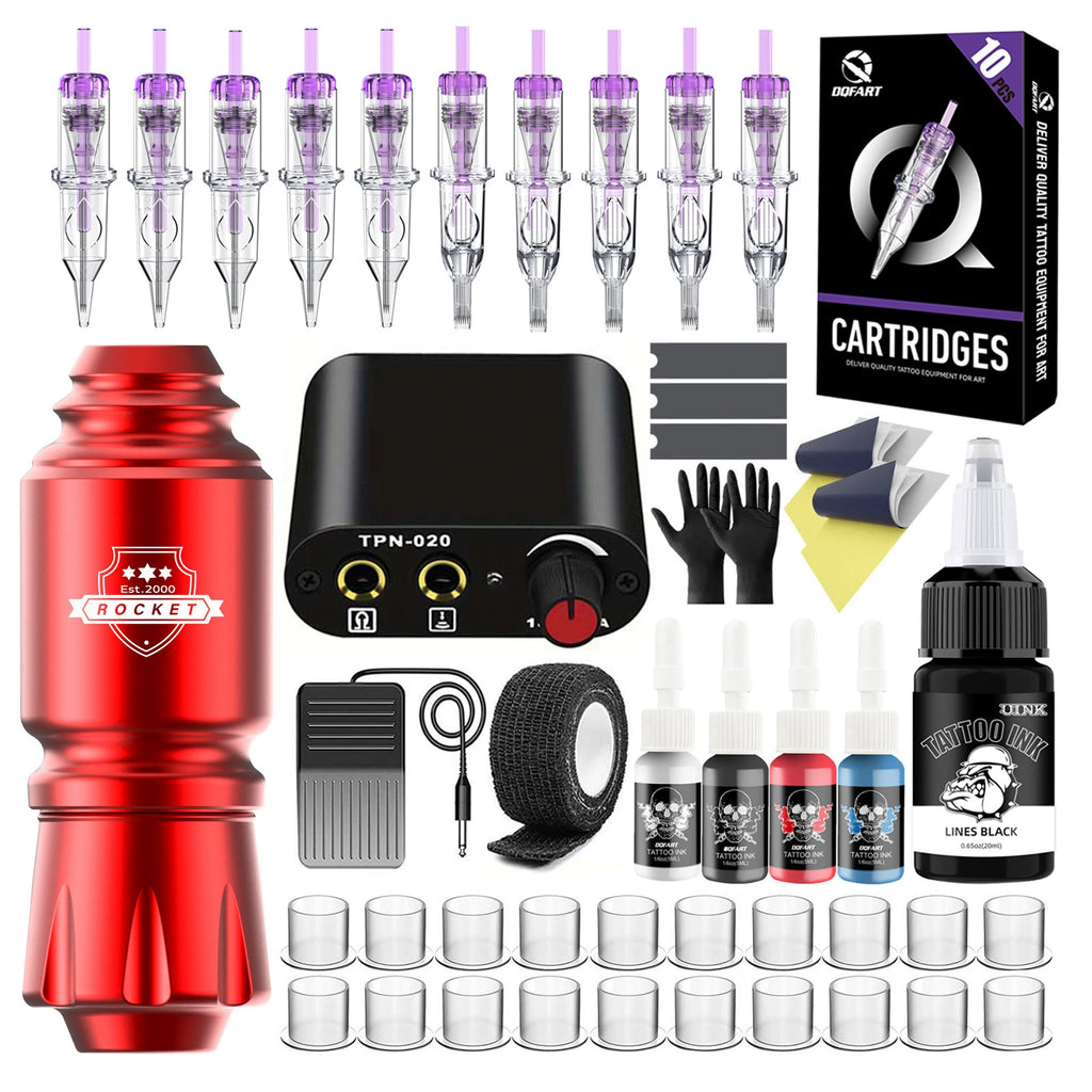 DQFART Rocket Short Pen Tattoo Gun Kit with Ink product image 1