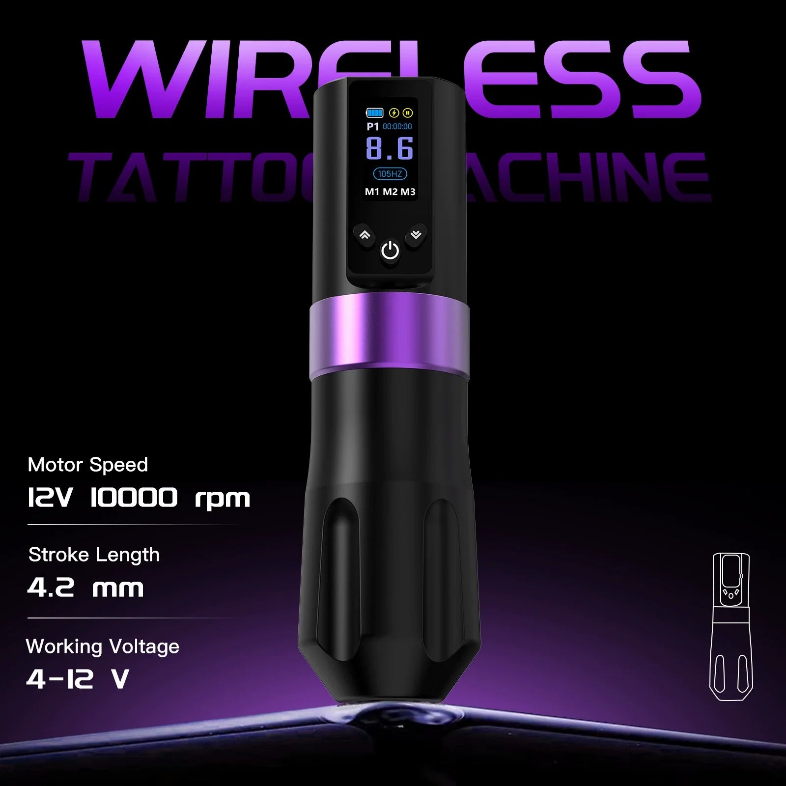 DQFART T6 Wireless Tattoo Pen Color Screen product image 1