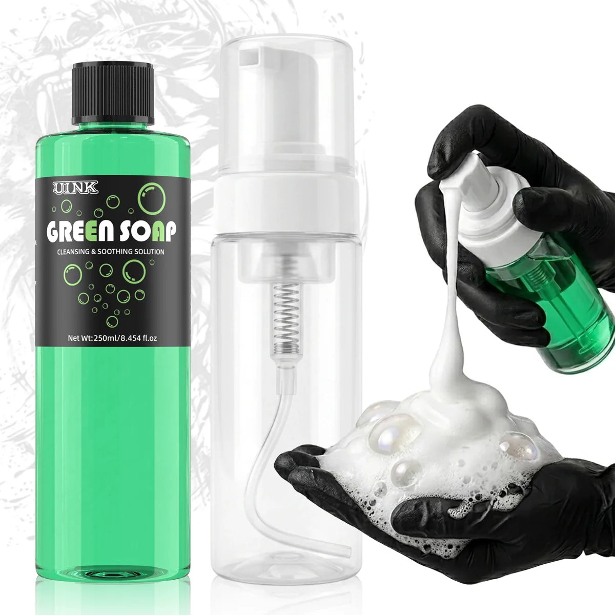 UINK Green Soap 250ml with Foam Bottle Kit product image 1