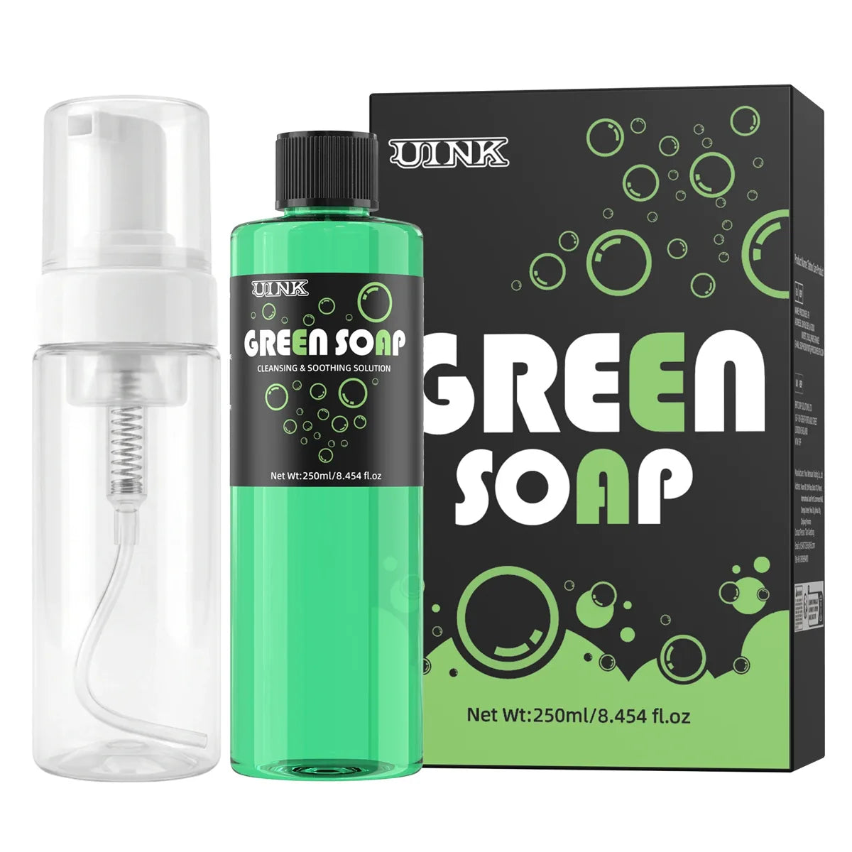 UINK Green Soap 250ml Tattoo Cleaning Set for Tattoo Artists
