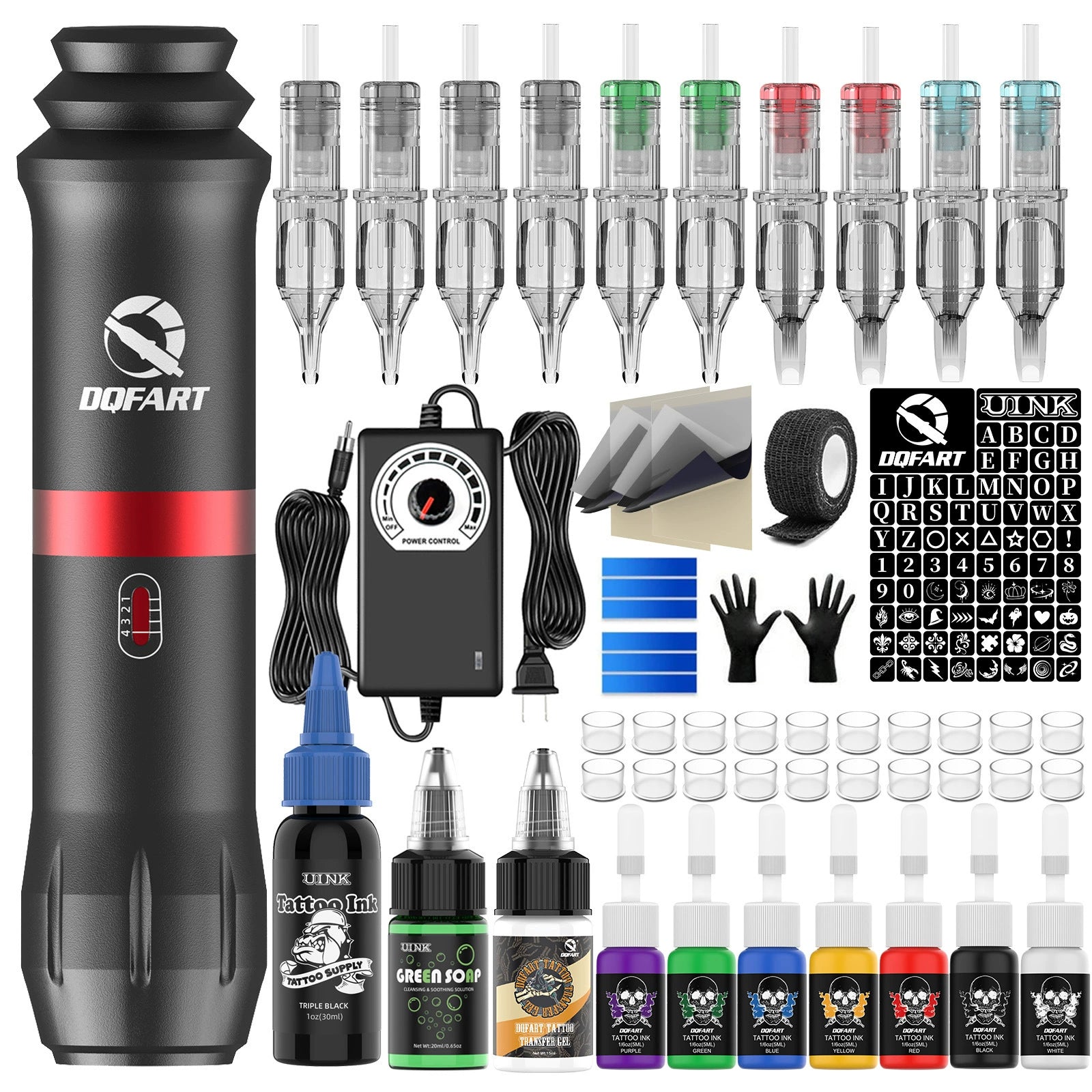 DQFART TK-110K Mini Tattoo Gun Kit with Ink product image 1