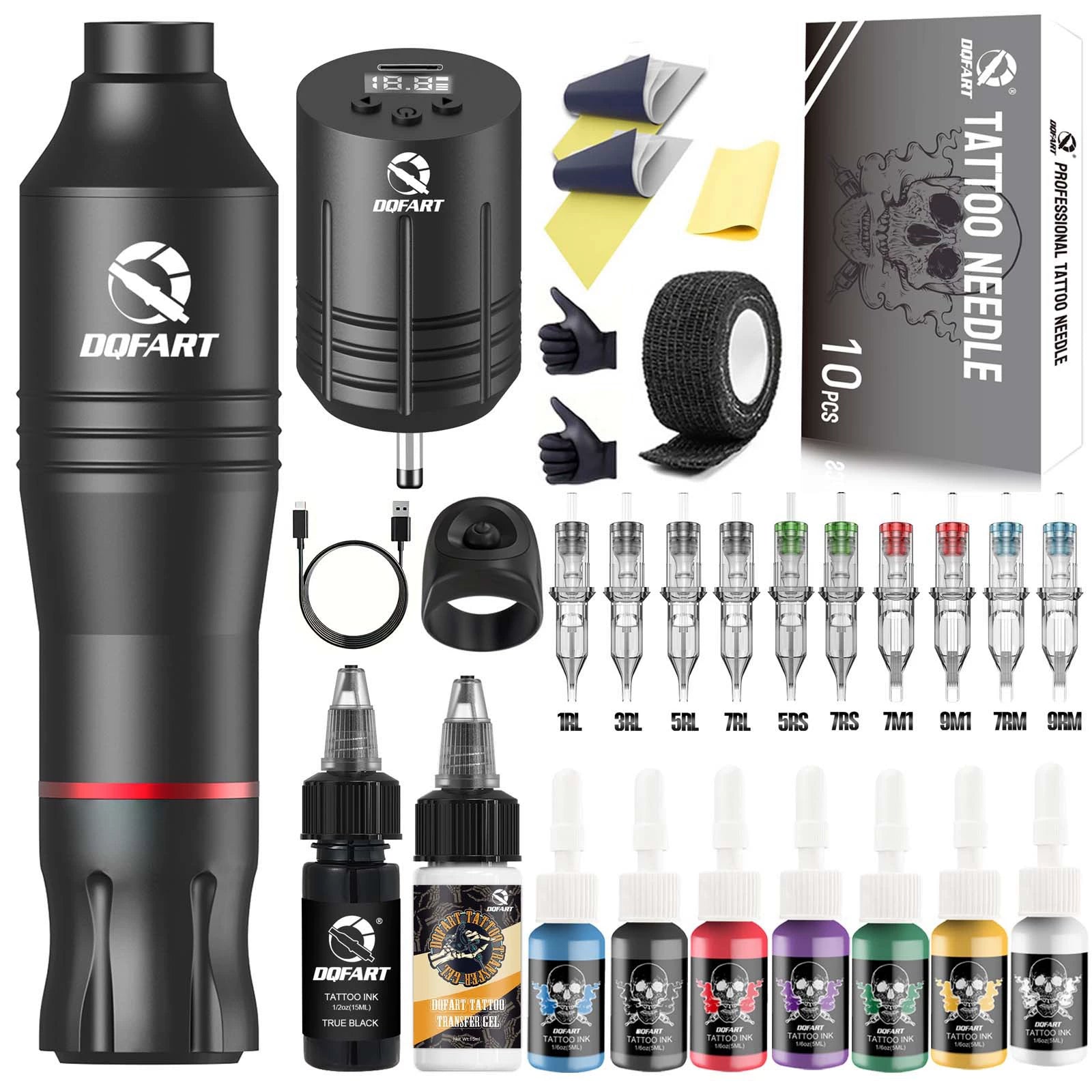 DQFART WTK-103K Wireless Tattoo Power Supply Kit with Ink product image 1