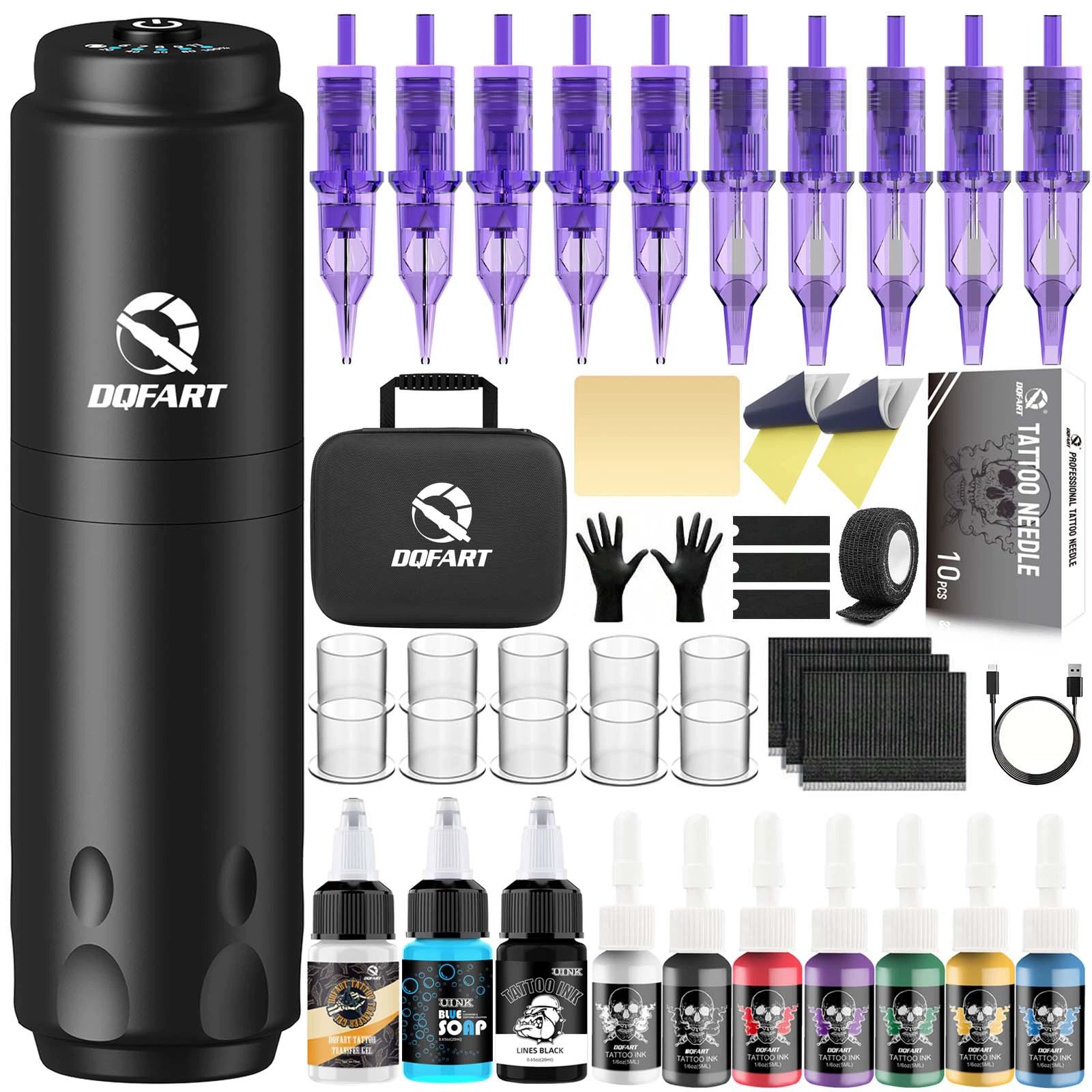 DQFART T4 Wireless Tattoo Gun Kit 1500mAh product image 1