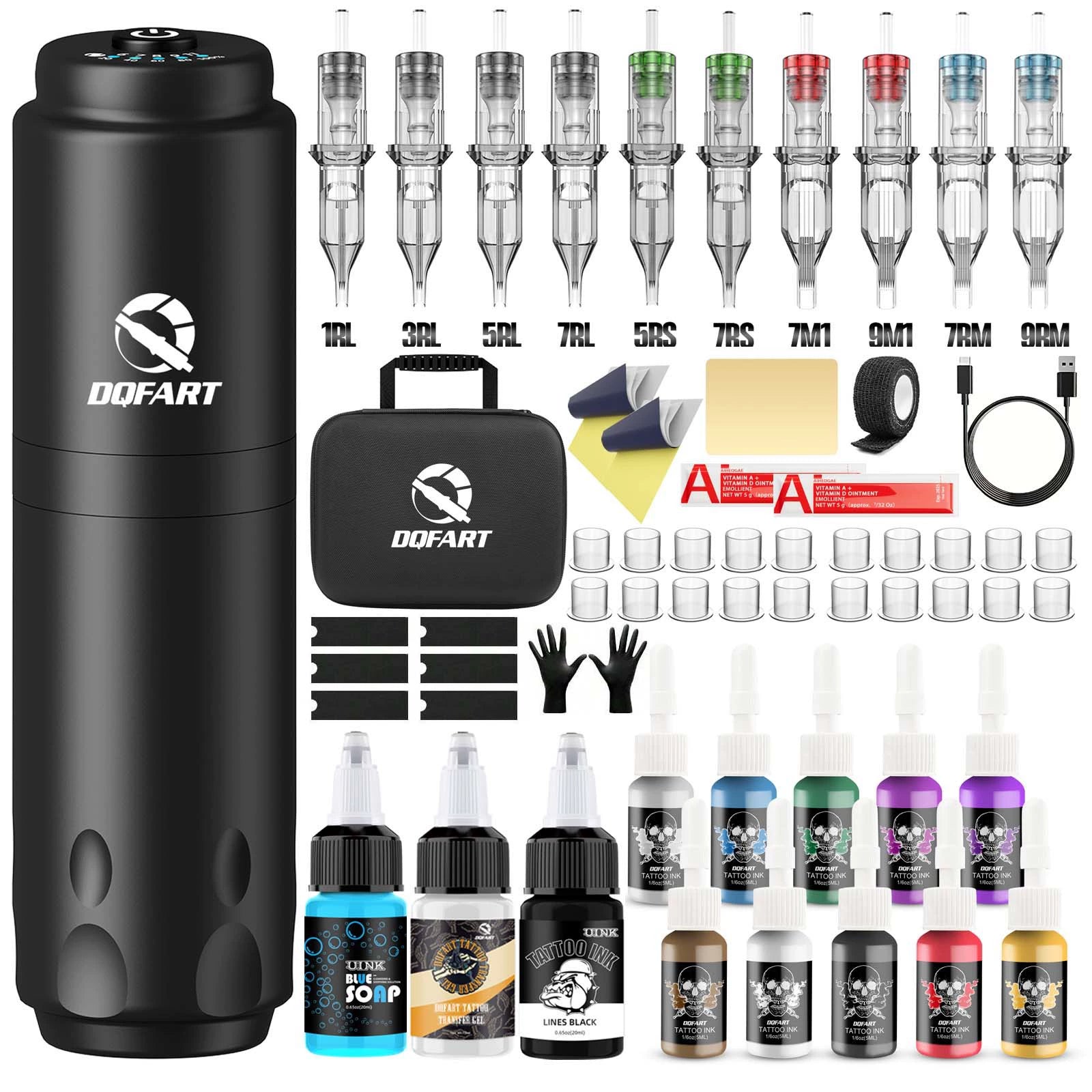 DQFART WTK-168 T4 Wireless Tattoo Gun Kit 1500mAh product image 1
