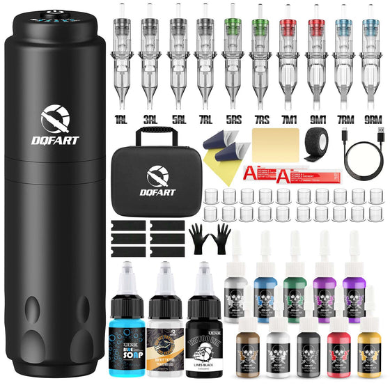 DQFART WTK-168 T4 Wireless Tattoo Gun Kit 1500mAh product image 1
