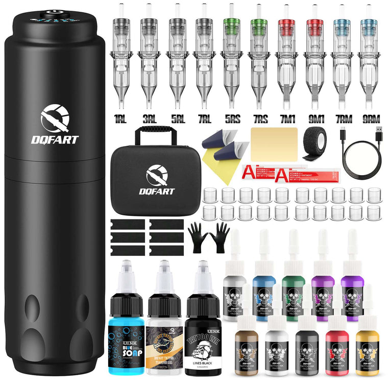 DQFART WTK-168 T4 Wireless Tattoo Gun Kit 1500mAh product image 1