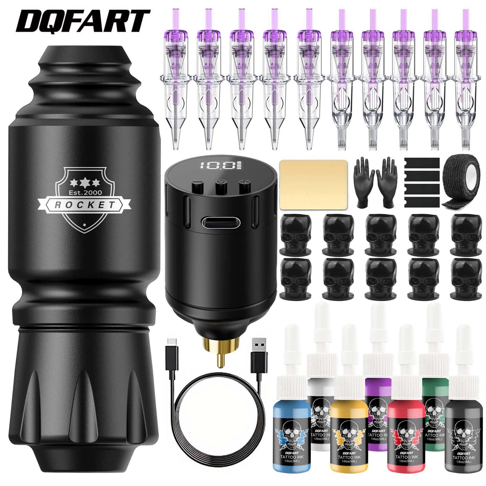 DQFART Rocket Short Pen Wireless Tattoo Gun Kit 1500mAh product image 1