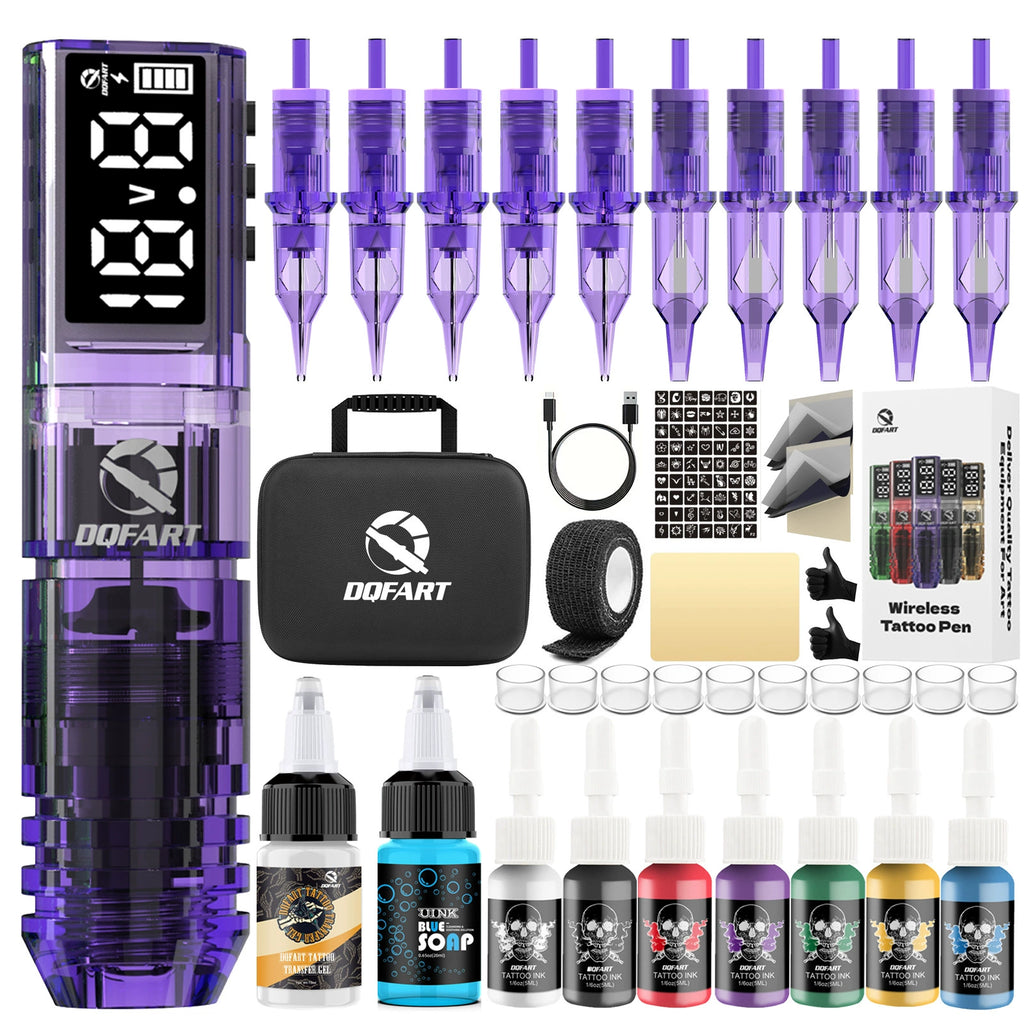 DQFART Wireless Tattoo Gun Kit with Large Color Screen product image 1