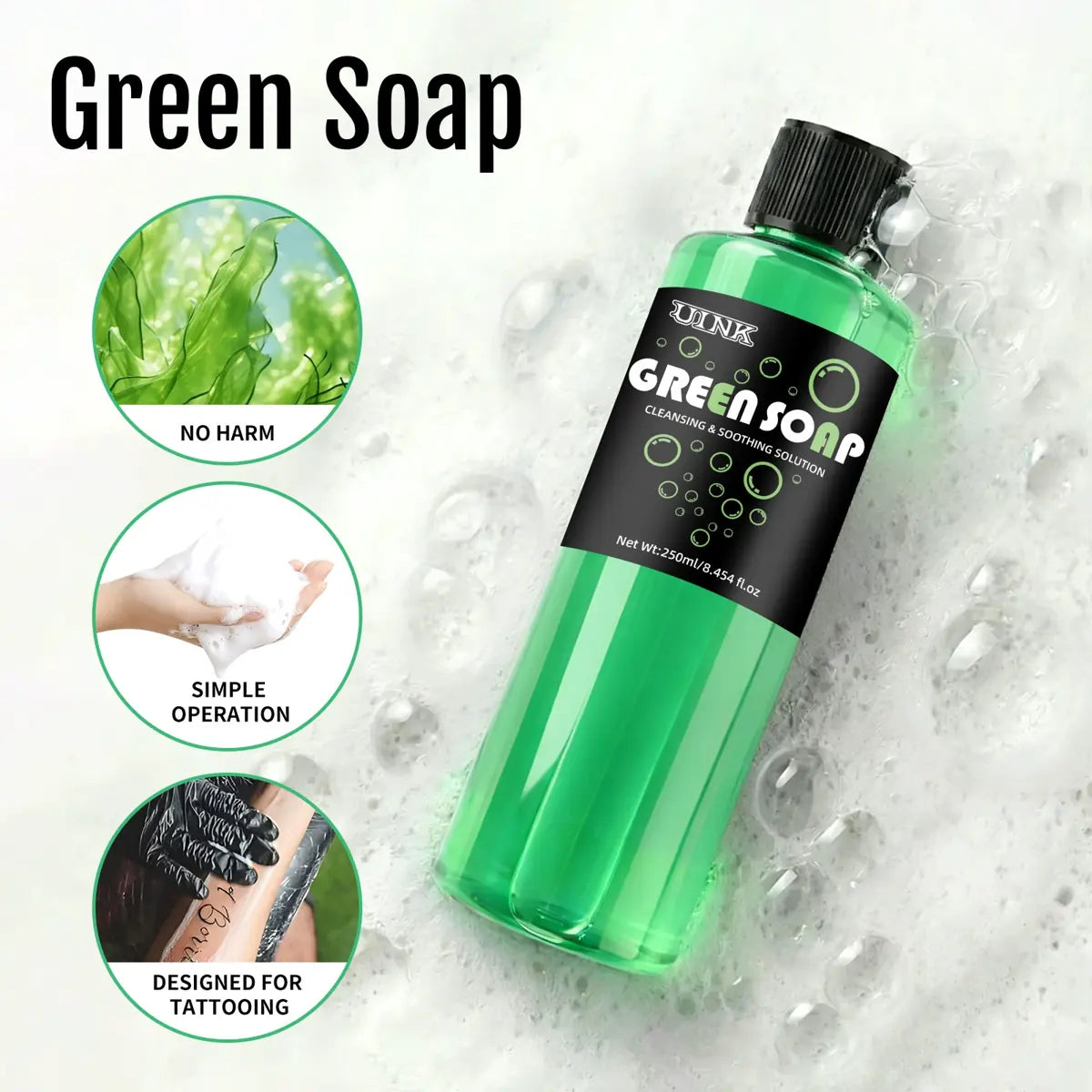 UINK Green Soap 250ml Tattoo Cleaning Set product image 2