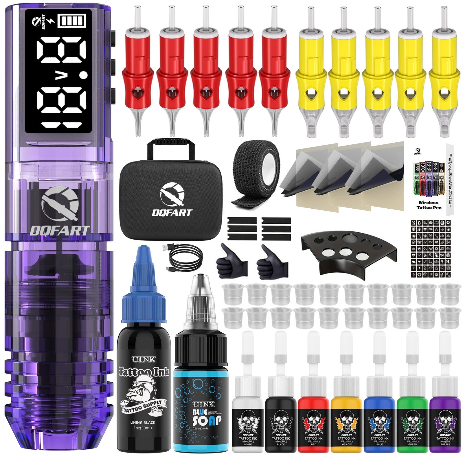 DQFART WTK-253 Wireless Tattoo Gun Kit 1600mAh product image 2
