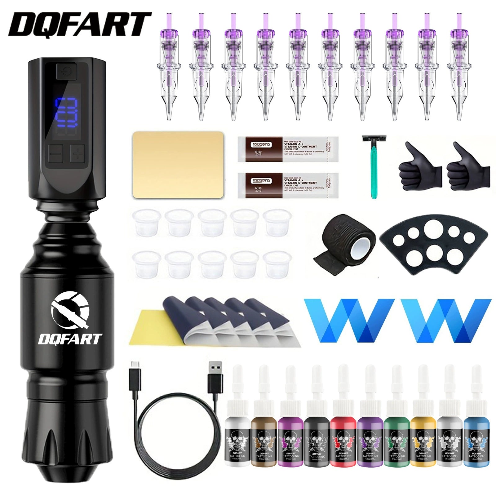 DQFART Rocket Short Pen Wireless Tattoo Gun Kit product image 2