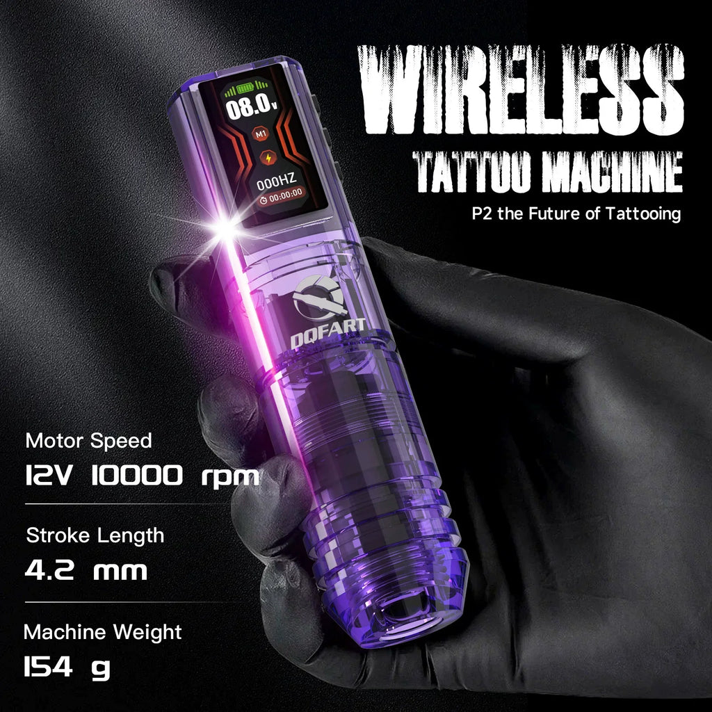 DQFART Acrylic Color Screen Wireless Tattoo Pen 1600mAh product image 2