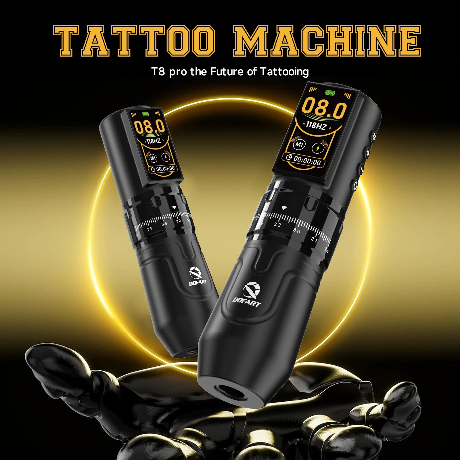 DQFART Wireless Tattoo Gun Kit Color Screen 2400mAh product image 2