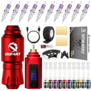 DQFART Rocket Short Pen Wireless Tattoo Gun Kit LED Display for Tattoo Artists