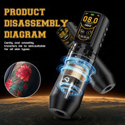DQFART T8 Pro Adjustable Stroke Wireless Tattoo Gun Pen Machine