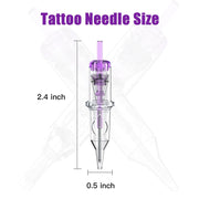 DQFART TNC-006 Purple Cartridge Tattoo Needles 10 Pack for Tattoo Machines
