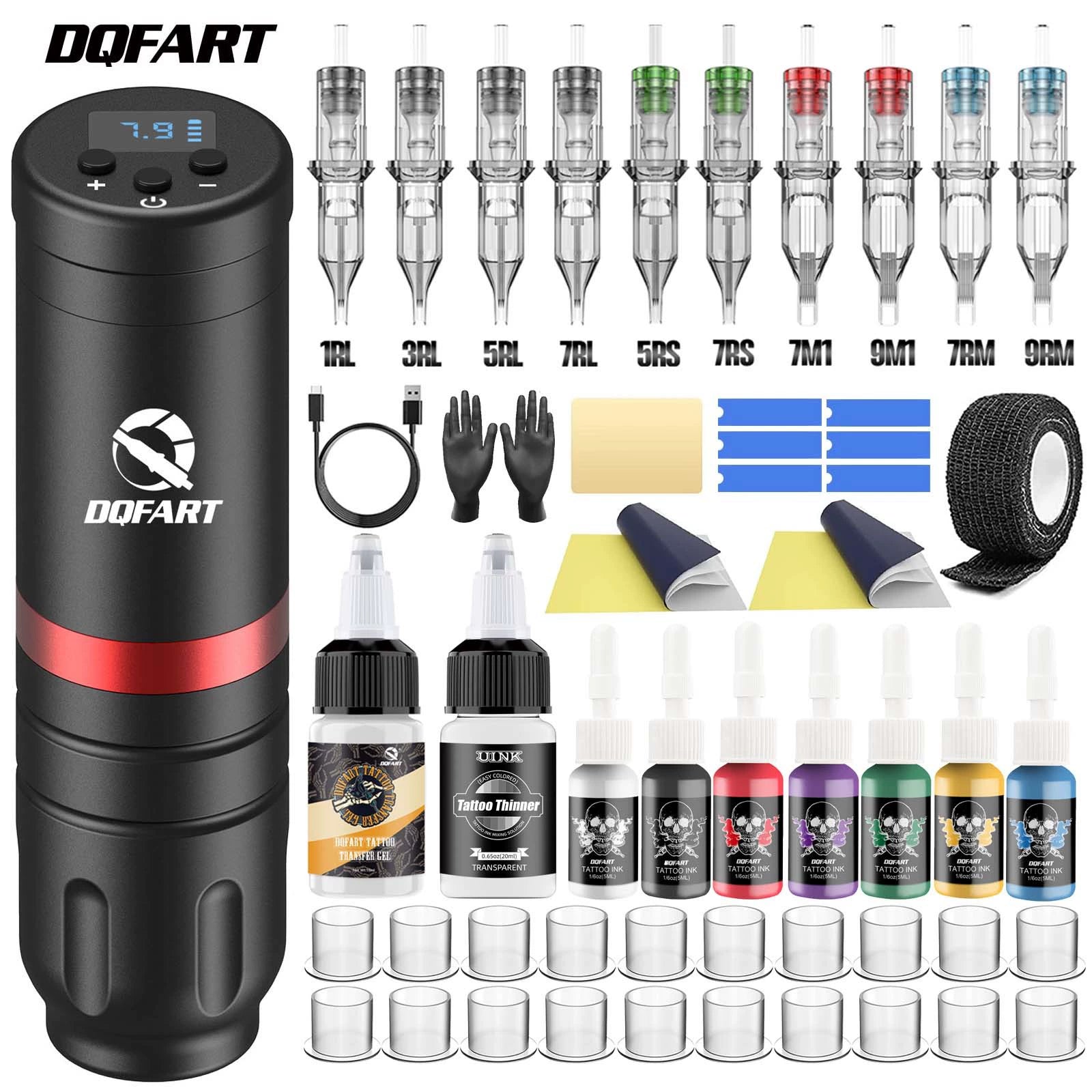 DQFART T1 Wireless Tattoo Gun Kit LED Battery Pen product image 2