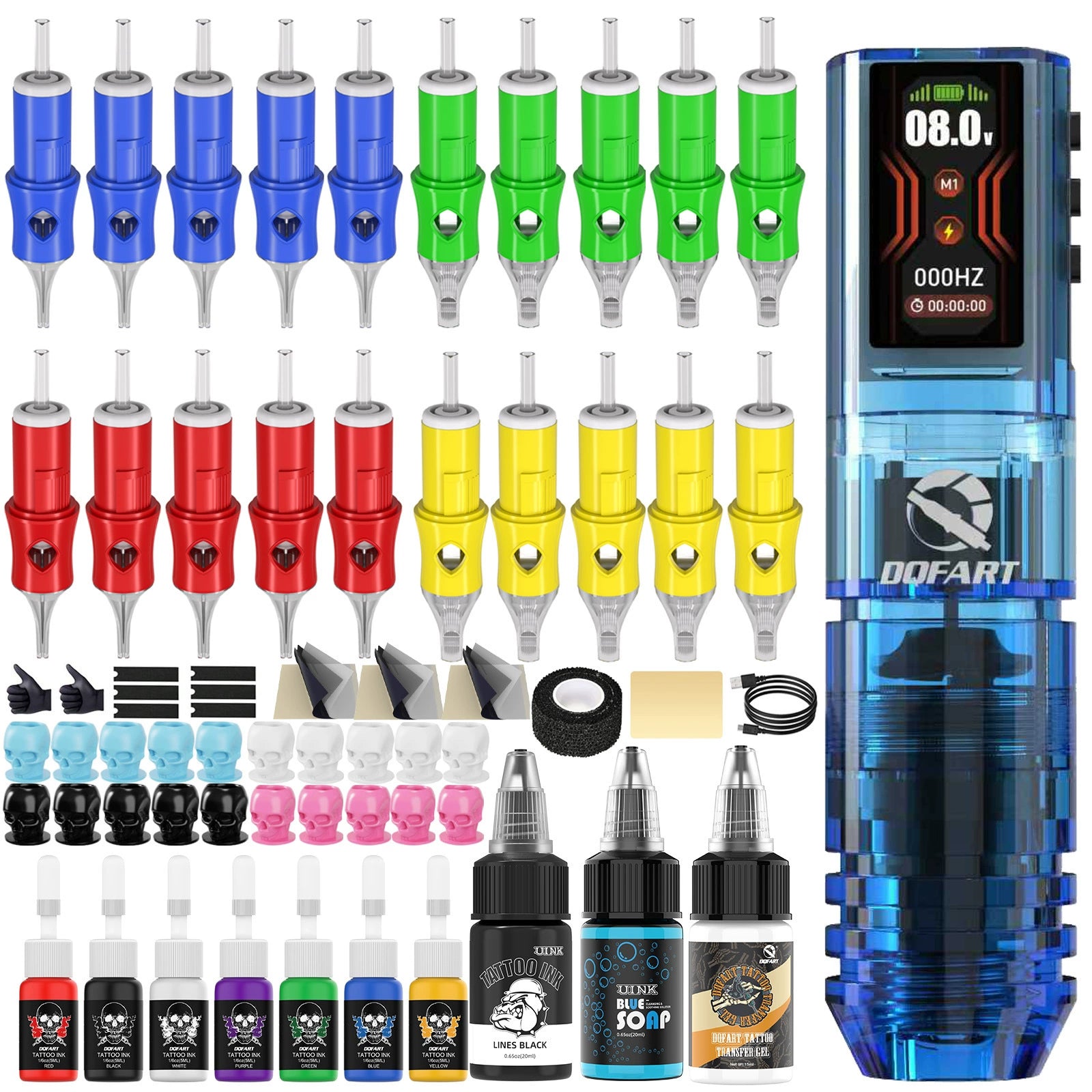DQFART LCD Color Screen Wireless Tattoo Gun Kit 1.47 Inch product image 2